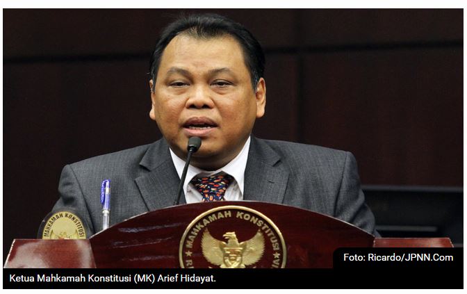 20 hasil sengketa pilkada diumumkan gugur oleh ketua MK Arief Hidayat pada hari senin 18 januari 2016