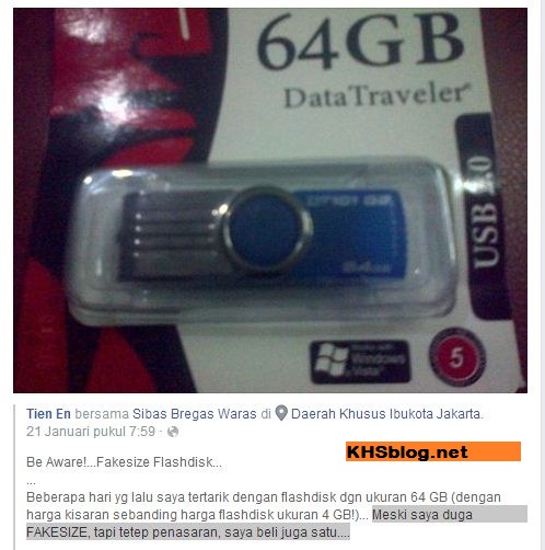Hati-hati Fakesize Flashdisk….Tertulis 64GB namun fisiknya 